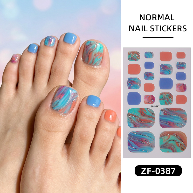 22Tips Gradient Marble Toe Nai - Nail Art Full Design ulasan dan harga