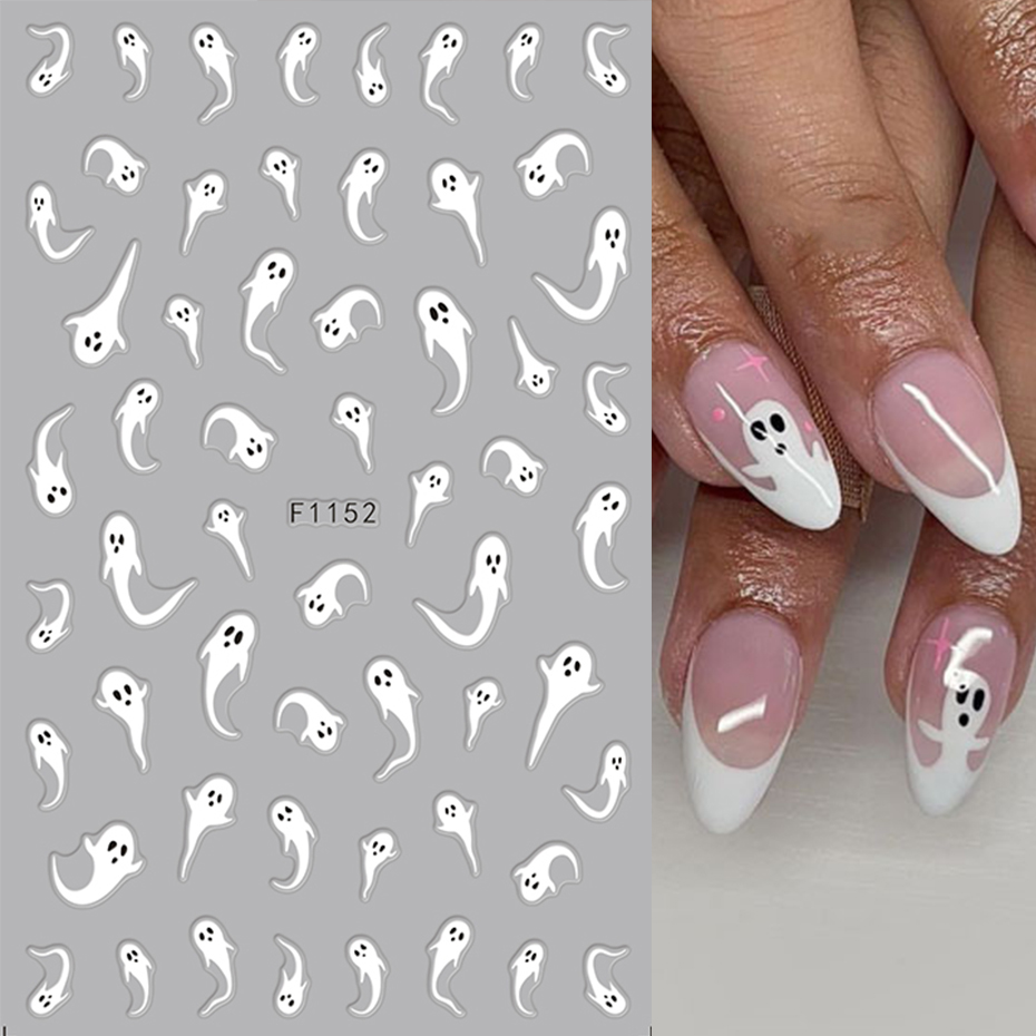 2pcs Luminous Halloween Spooky - Nail Art Full Design ulasan dan harga