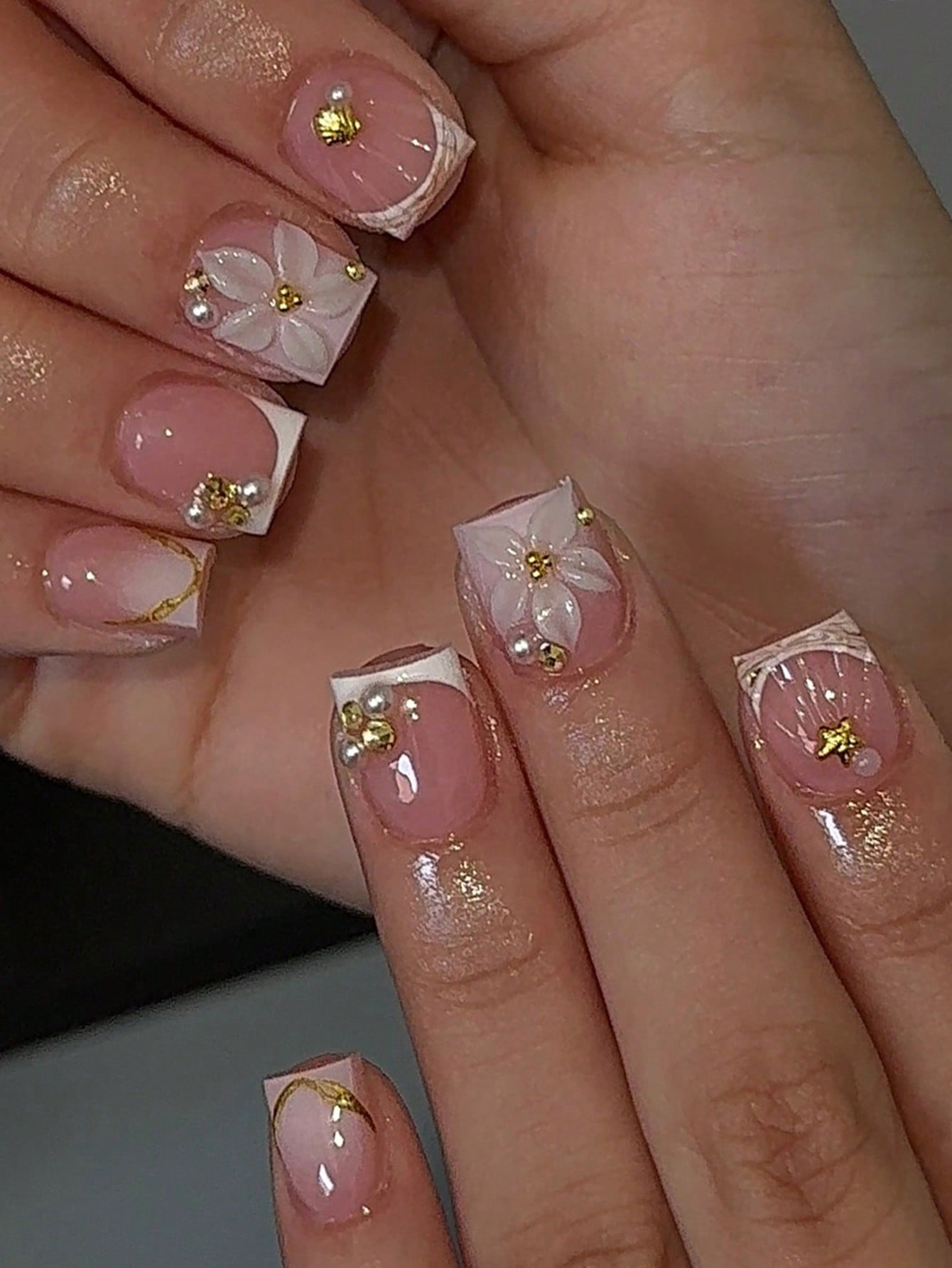 24pcs Short Square White Frenc - Nail Art Chrome ulasan dan harga