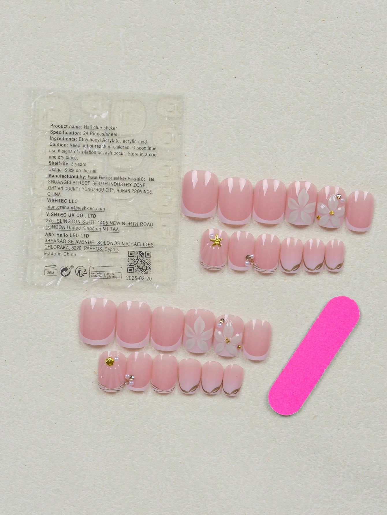 24pcs Short Square White Frenc - Nail Art Chrome ulasan dan harga