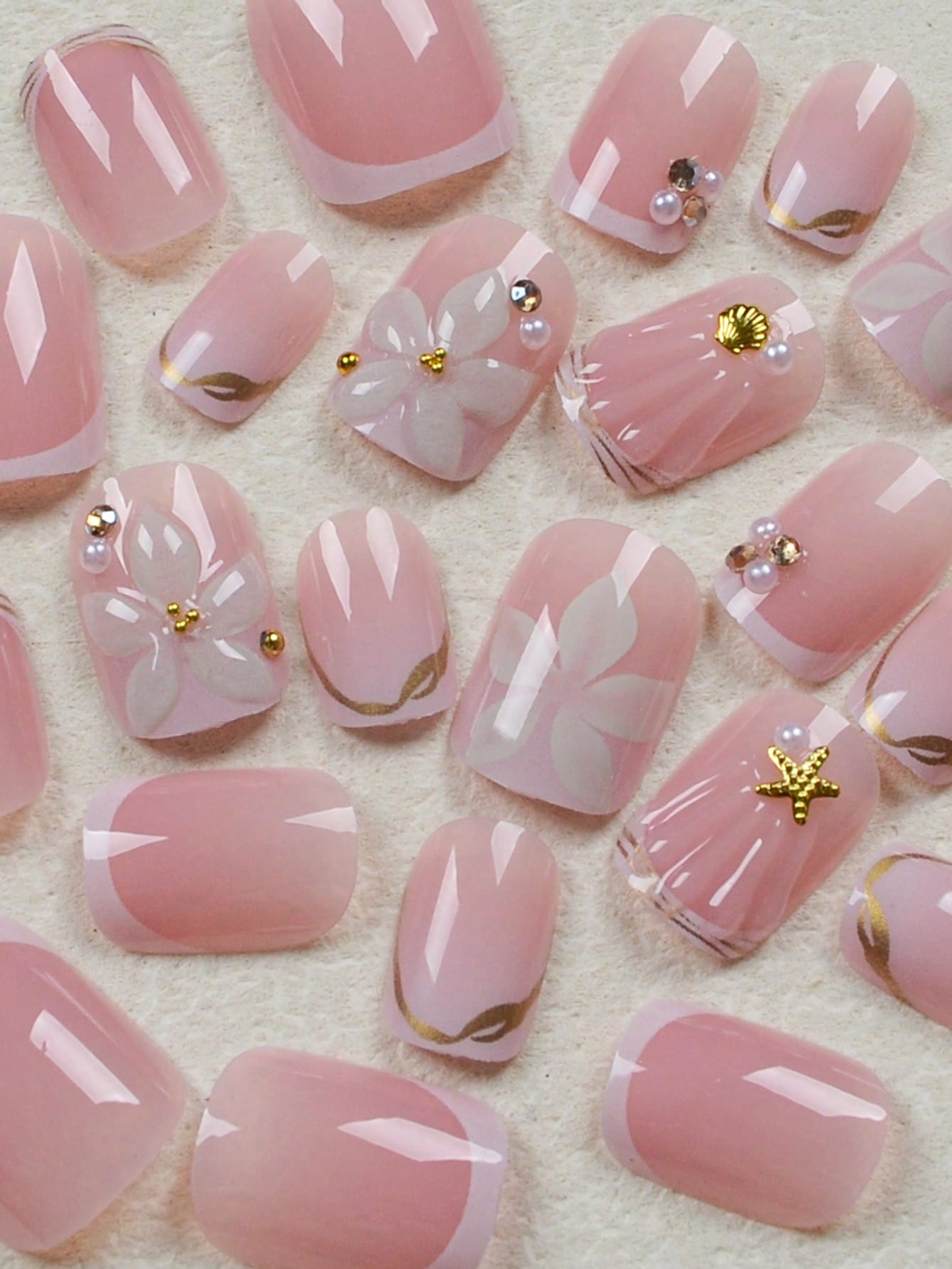 24pcs Short Square White Frenc - Nail Art Chrome ulasan dan harga