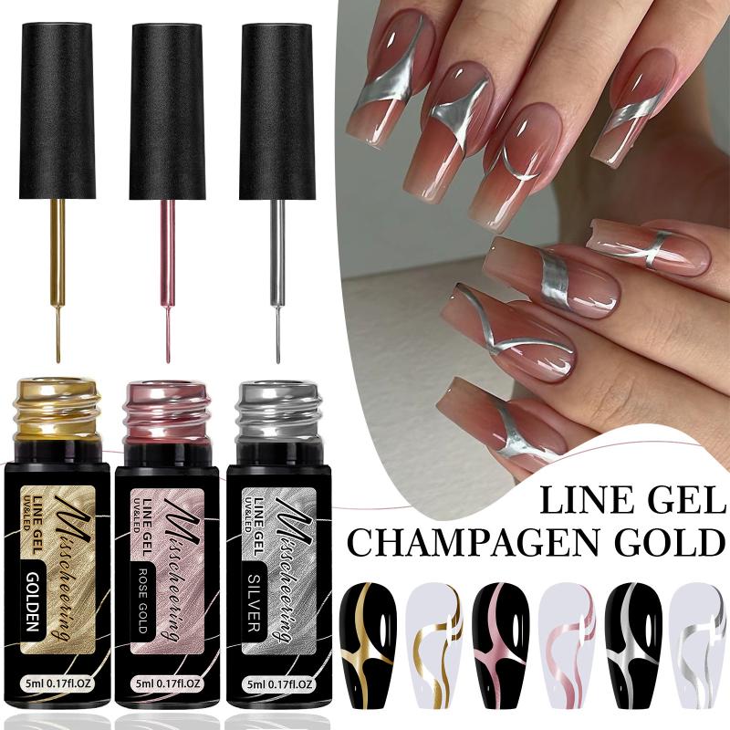 Gold Silver Metallic Liner Gel - Nail Art Chrome ulasan dan harga
