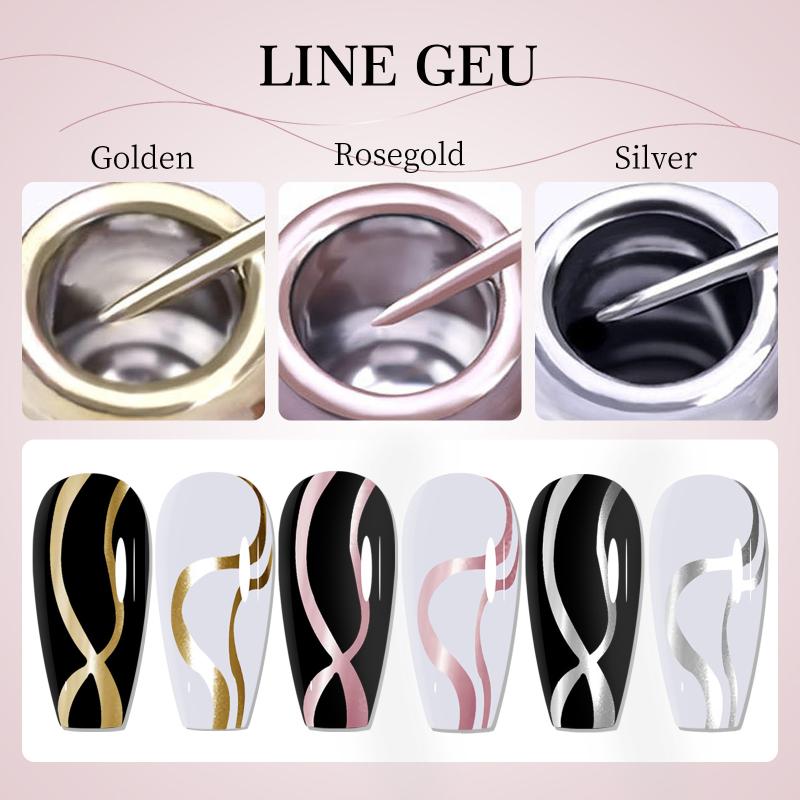 Gold Silver Metallic Liner Gel - Nail Art Chrome ulasan dan harga