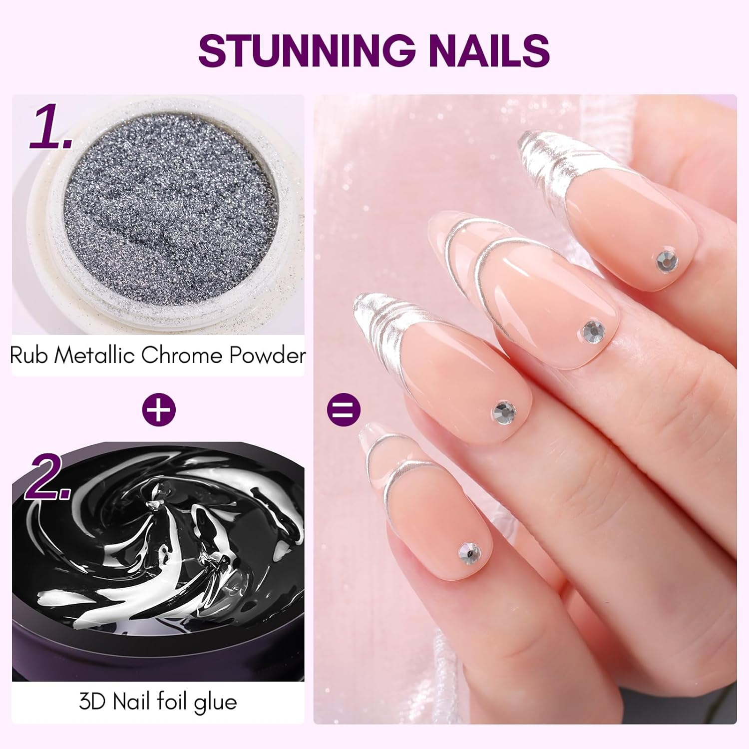 Makartt 3D Nail Gel 8ml Nail F - Nail Art Chrome ulasan dan harga