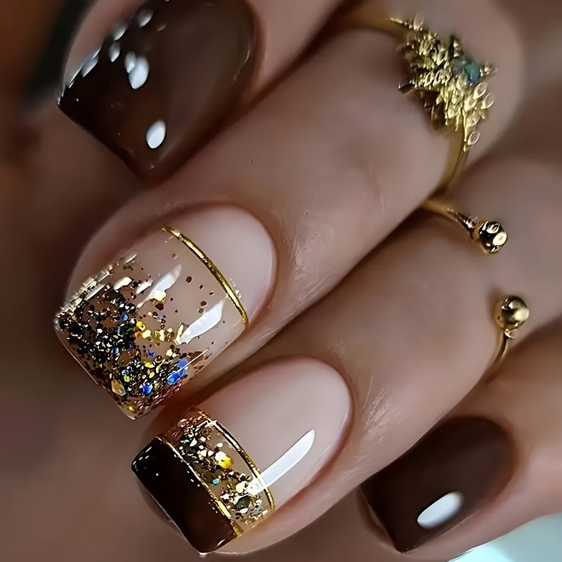 Short Square fake nails for wo - Nail Art Full Design ulasan dan harga
