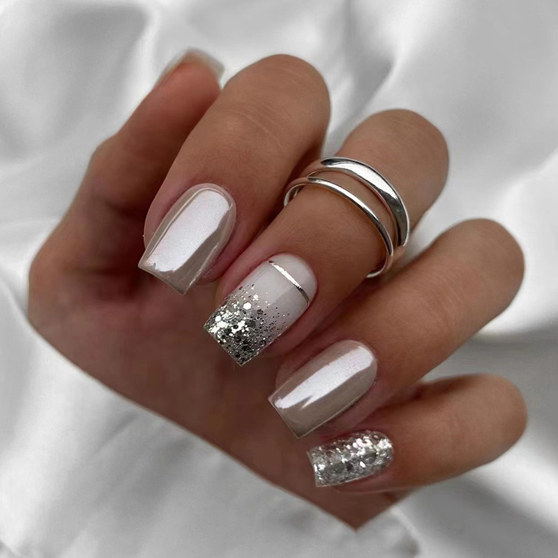 Short Square fake nails for wo - Nail Art Full Design ulasan dan harga
