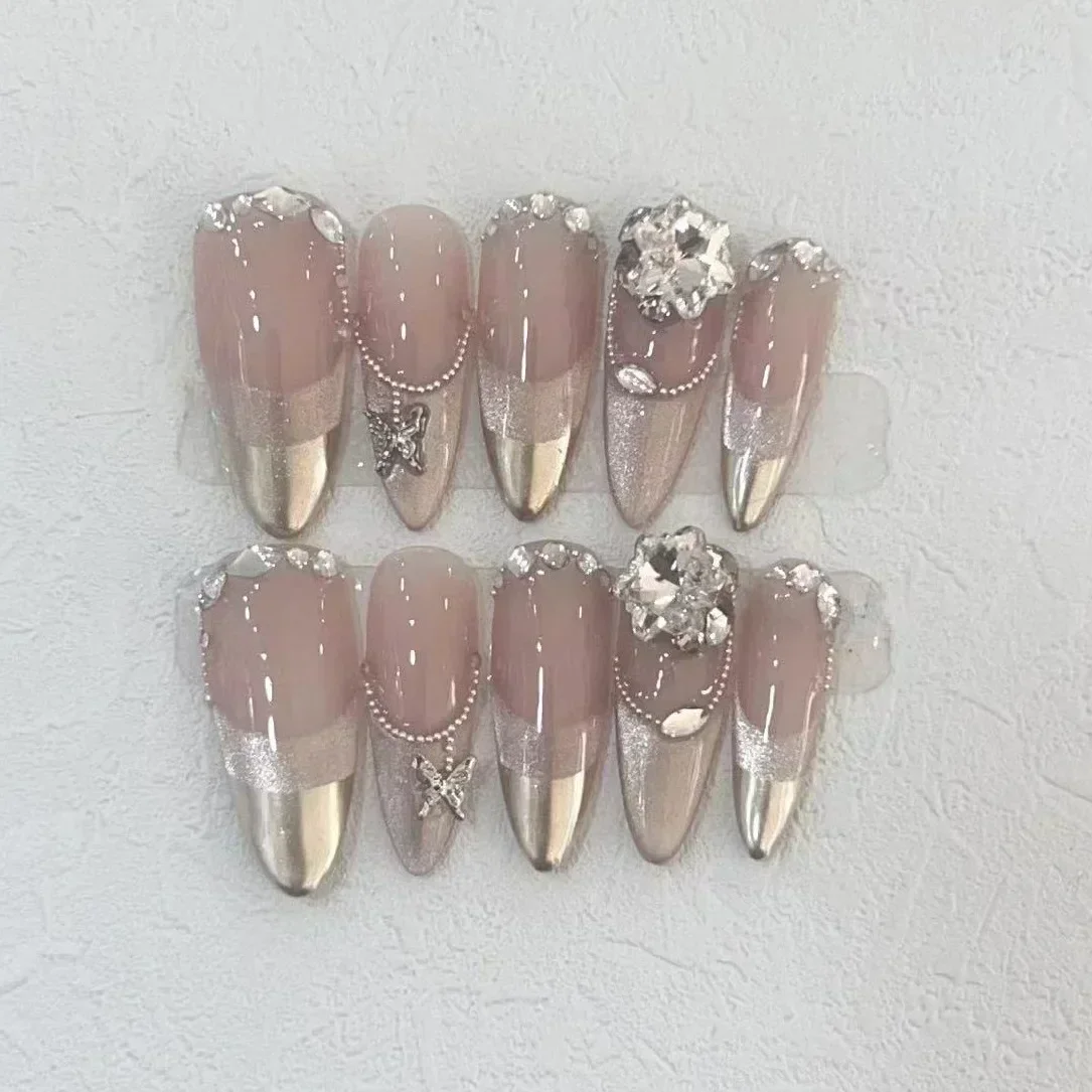 10Pcs Handmade Press on Nails  - Nail Art Full Design ulasan dan harga