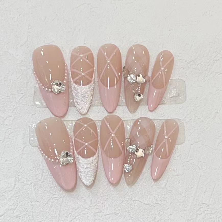 10Pcs Handmade Press on Nails  - Nail Art Full Design ulasan dan harga