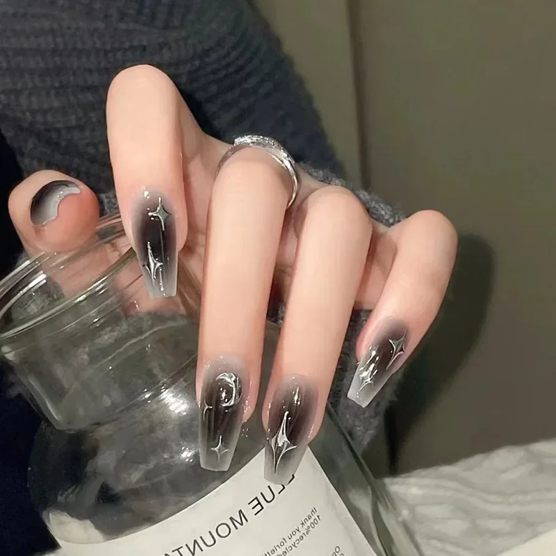 24Pcs/Set Dark Spice Wearable  - Nail Art Full Design ulasan dan harga
