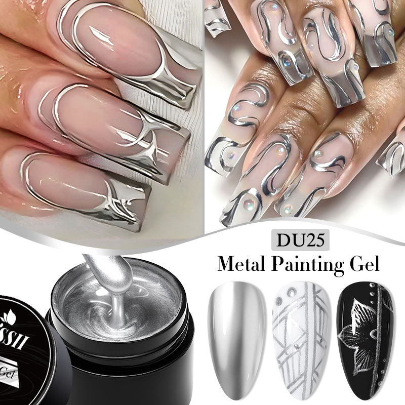 8ml Metal Painting Gel Nail Po - Nail Art Chrome ulasan dan harga
