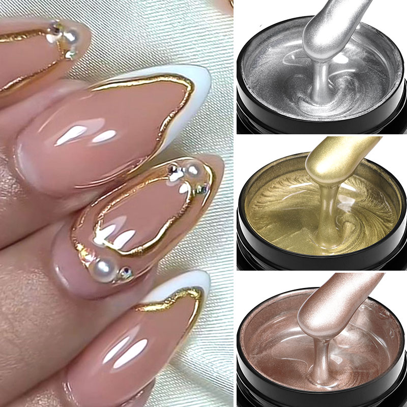 8ml Metal Painting Gel Nail Po - Nail Art Chrome ulasan dan harga