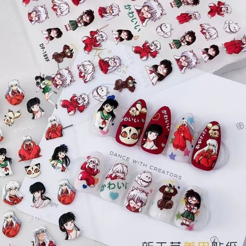 Inuyasha Relief Nail Stickers  - Nail Art One Piece ulasan dan harga