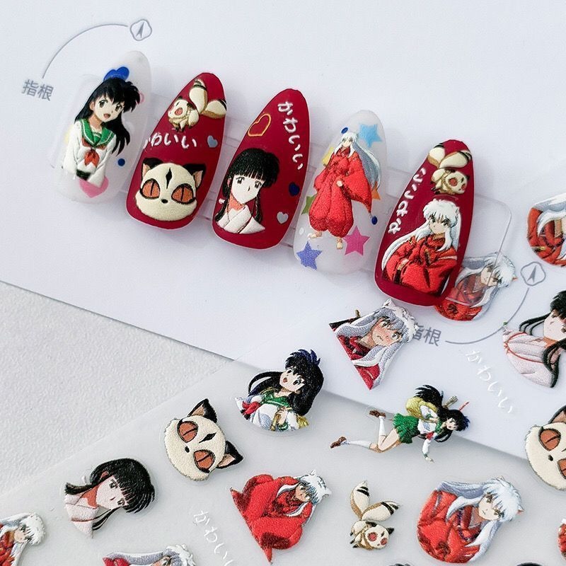 Inuyasha Relief Nail Stickers  - Nail Art One Piece ulasan dan harga
