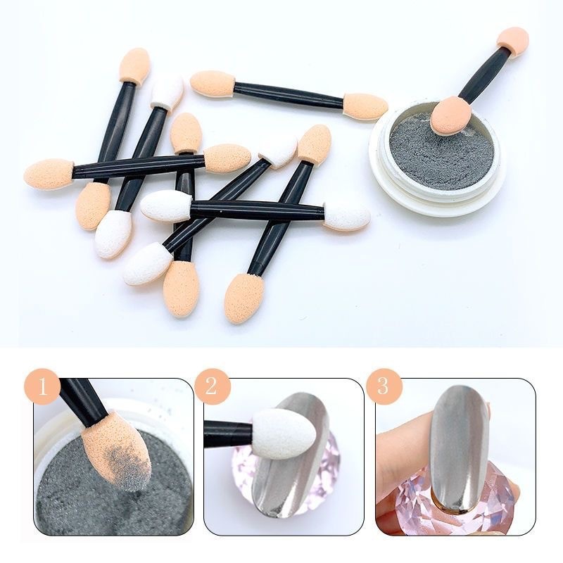 Wholesale 50/100pcs Chrome Bru - Nail Art Chrome ulasan dan harga