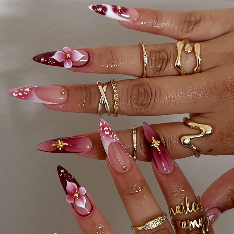 24Pcs French Blush Pink Design - Nail Art Full Design ulasan dan harga